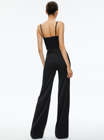 BLACK-DAMIA RUCHED BUSTIER TOP