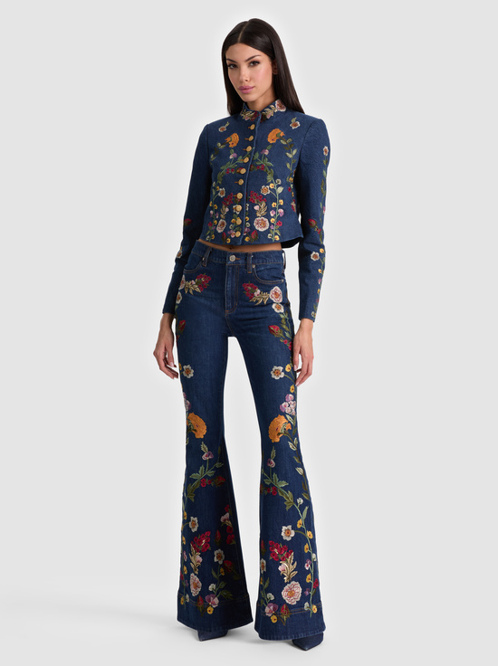 CATHERINE DARK MULTI-BEAUTIFUL EMBROIDERED JEAN