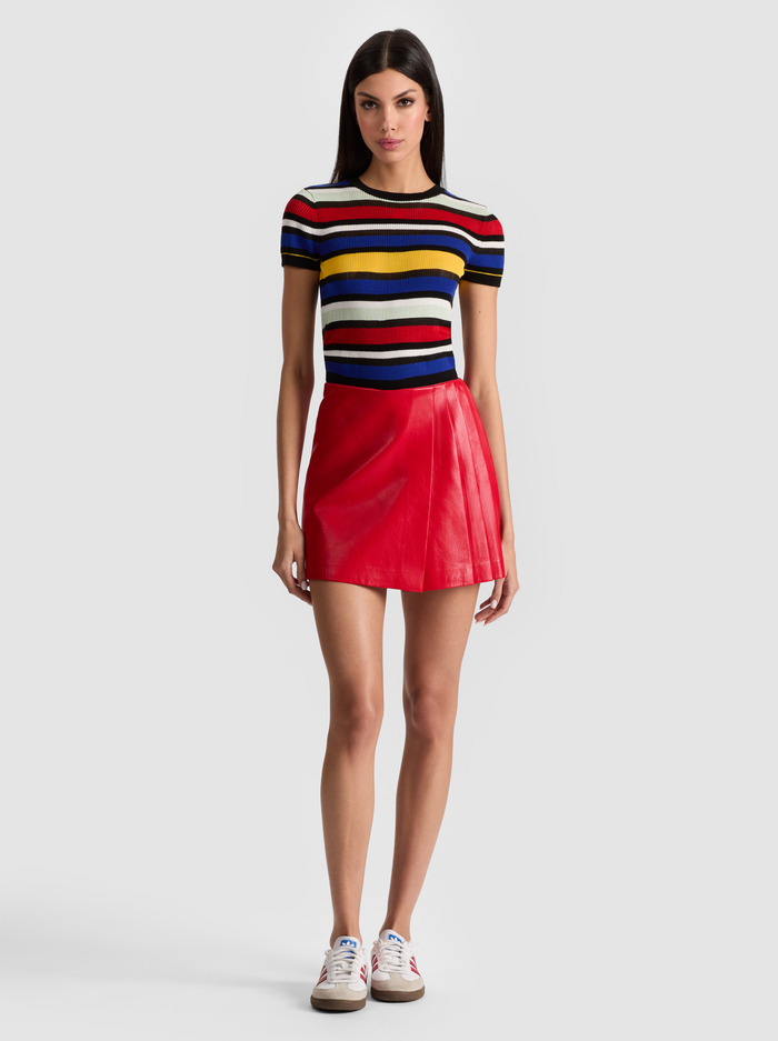 TONI VEGAN MINI SKIRT - PERFECT RUBY image 1 - Alice And Olivia