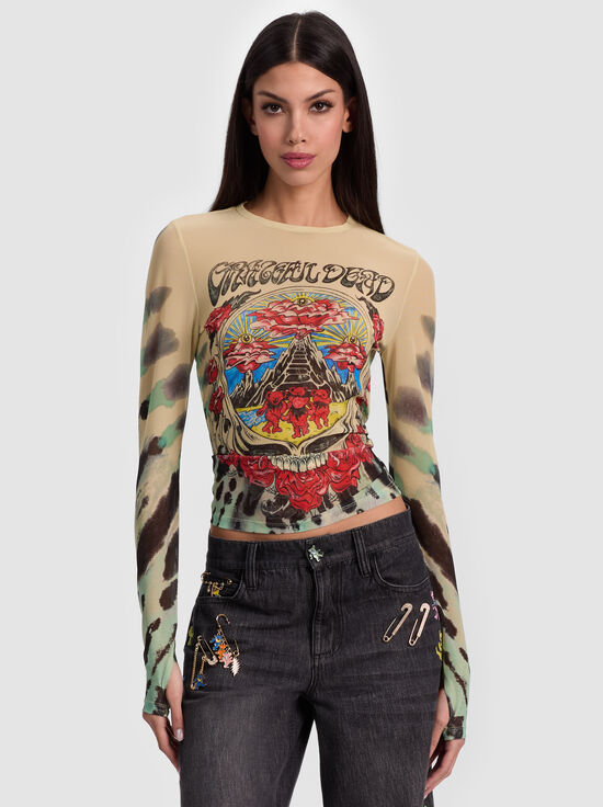 A+O X GRATEFUL DEAD DELAINA TOP