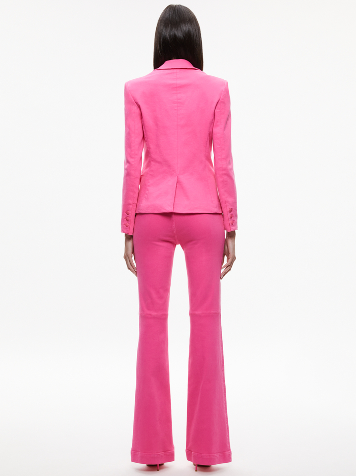 MYA NOTCH COLLAR FITTED DENIM BLAZER - CANDY image 1 - Alice And Olivia