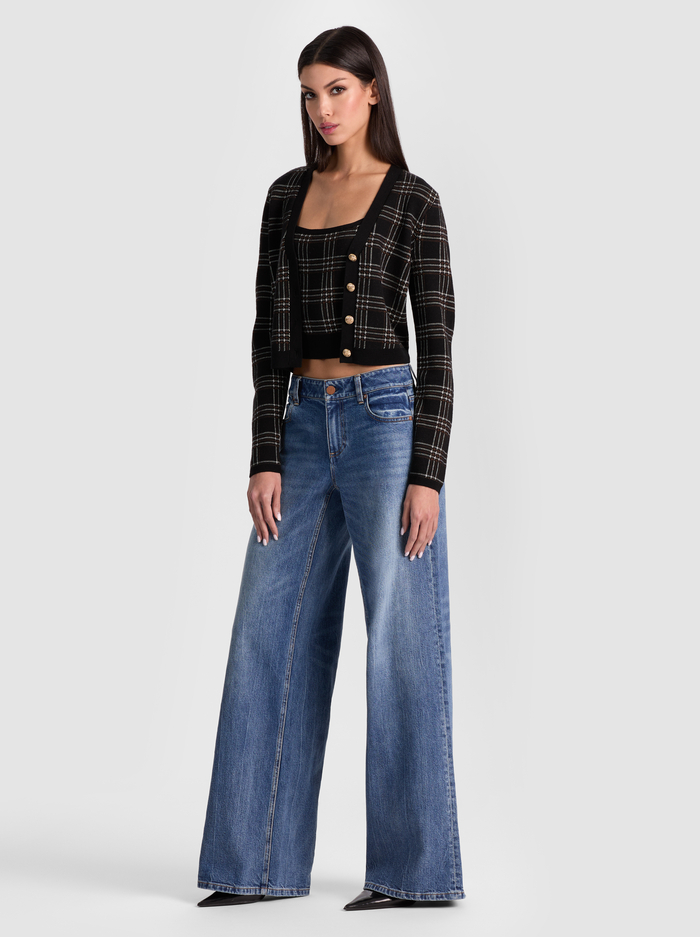 GRACE CASHMERE CARDIGAN - BLACK MULTI image 4 - Alice And Olivia