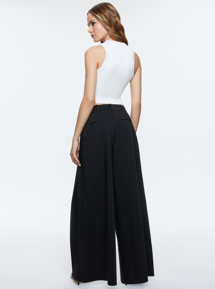 BLAIRE WIDE LEG PLEATED PANT - BLACK image 2 - Alice And Olivia