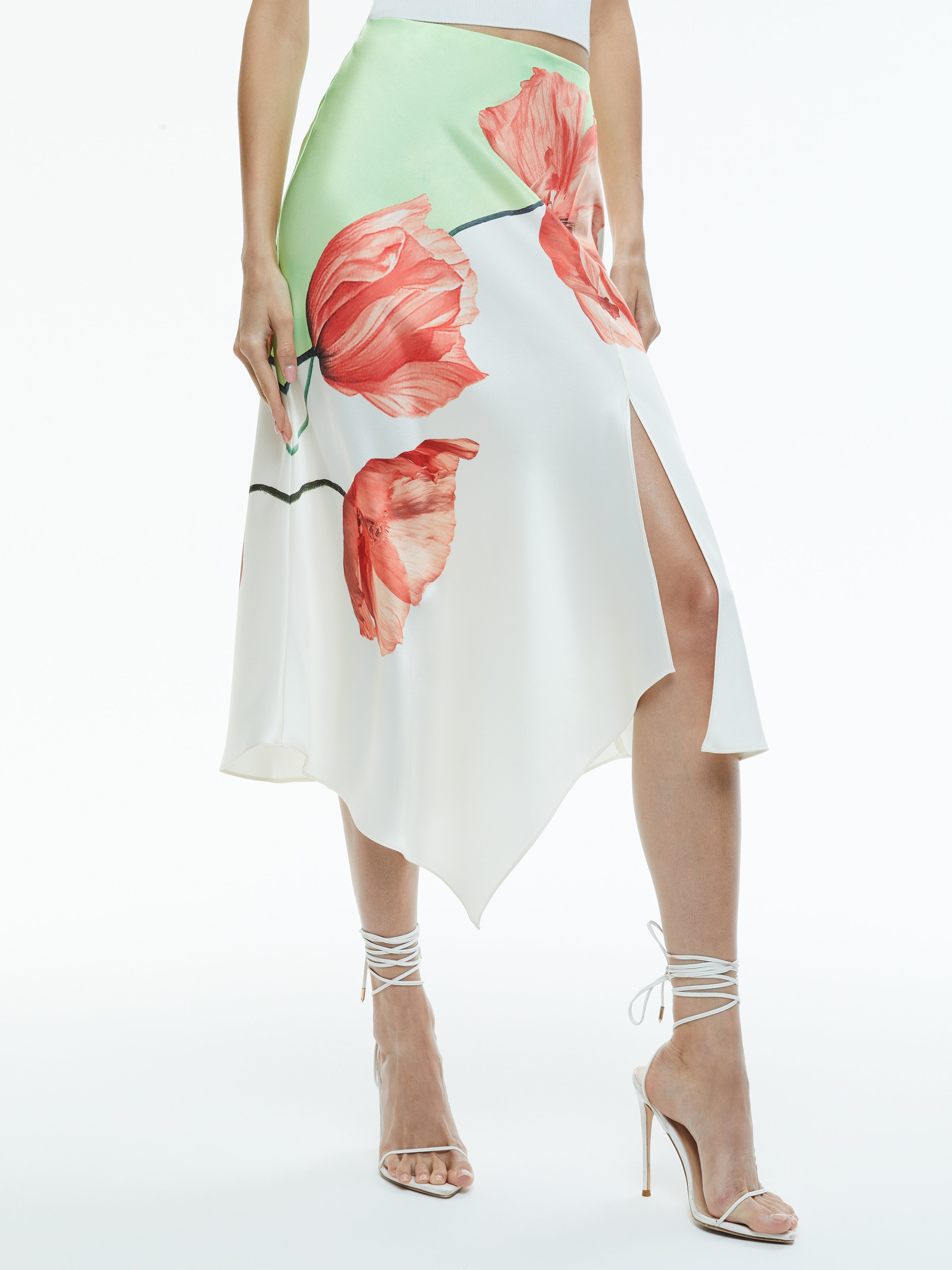 Alice And Olivia Harmony Drapey Slit Asymmetric Skirt