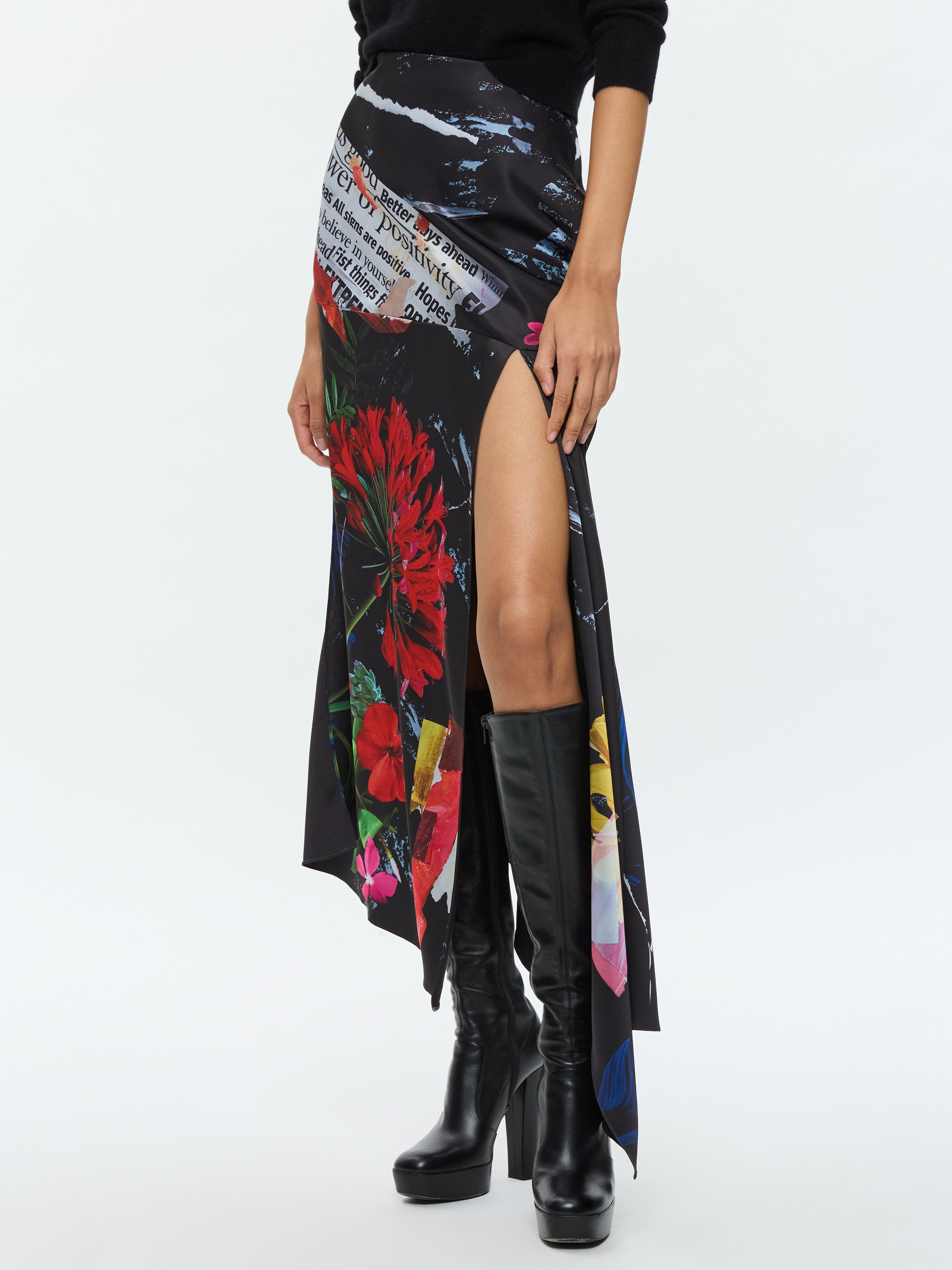 Alice And Olivia Ayla Midi Slip Skirt