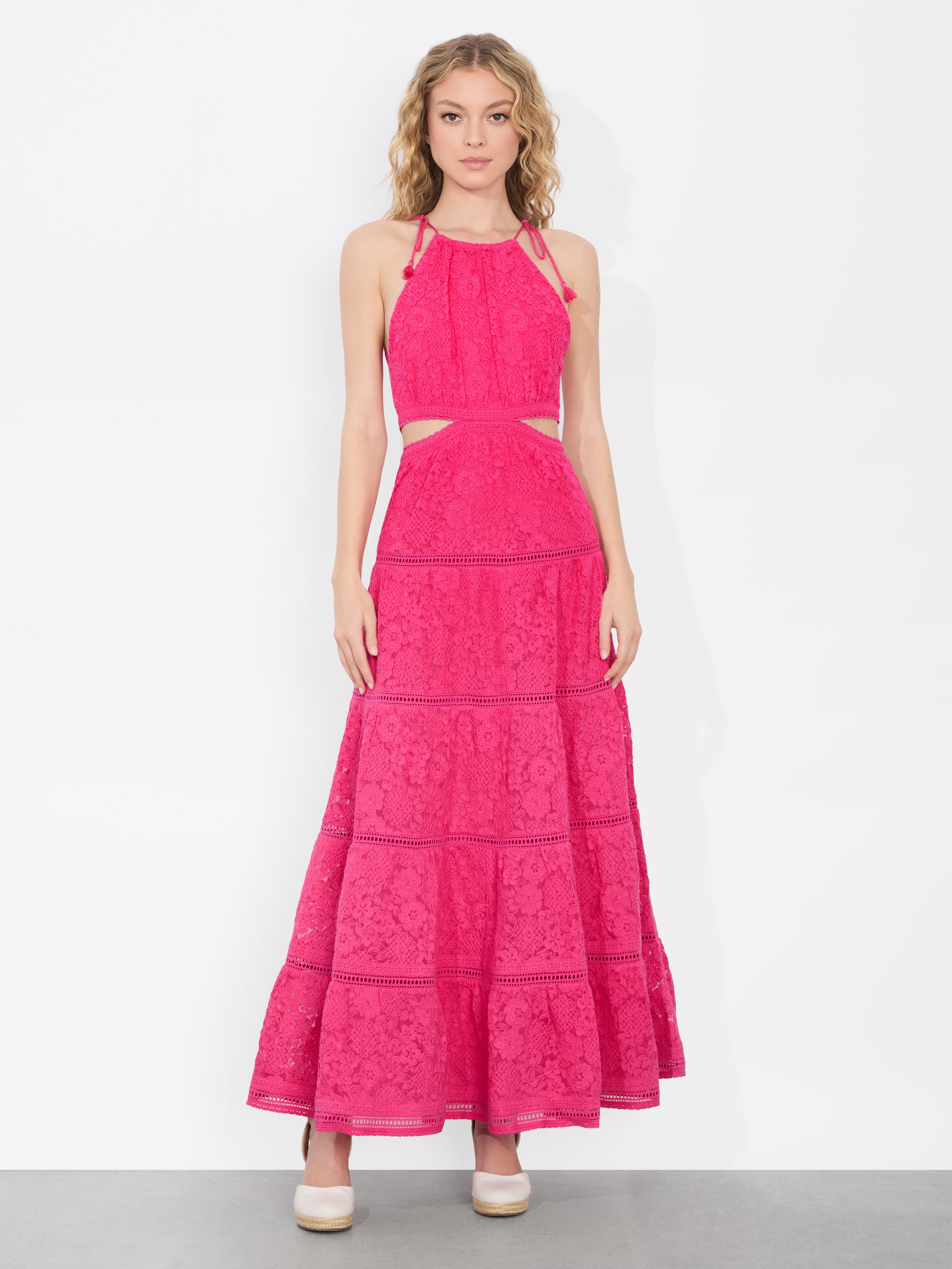 Alice And Olivia Myrtice Maxi Dress In Raspberry