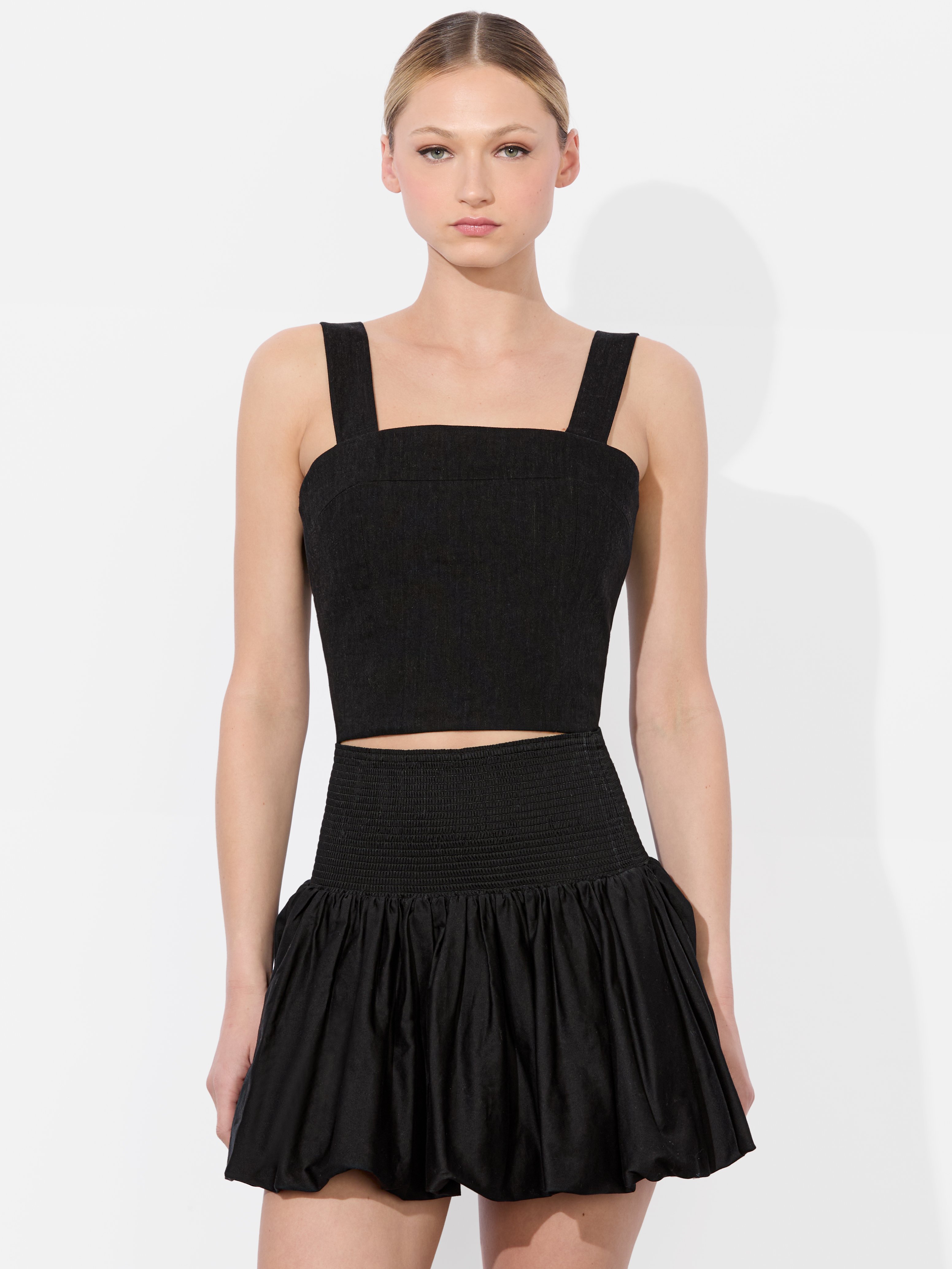 Alice And Olivia Natalia Linen Lace Up Top