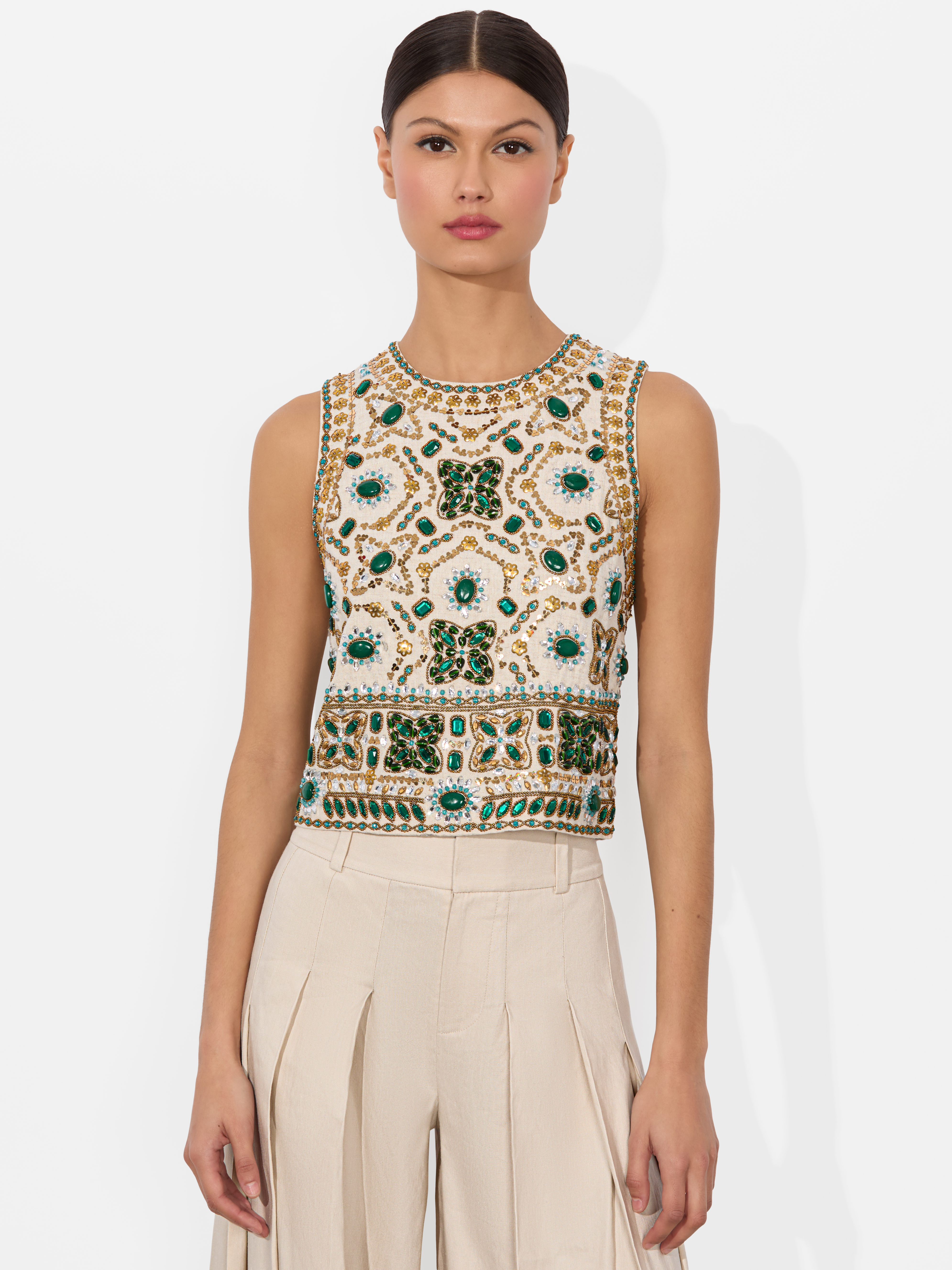 Alice And Olivia Amal Embellished Tank