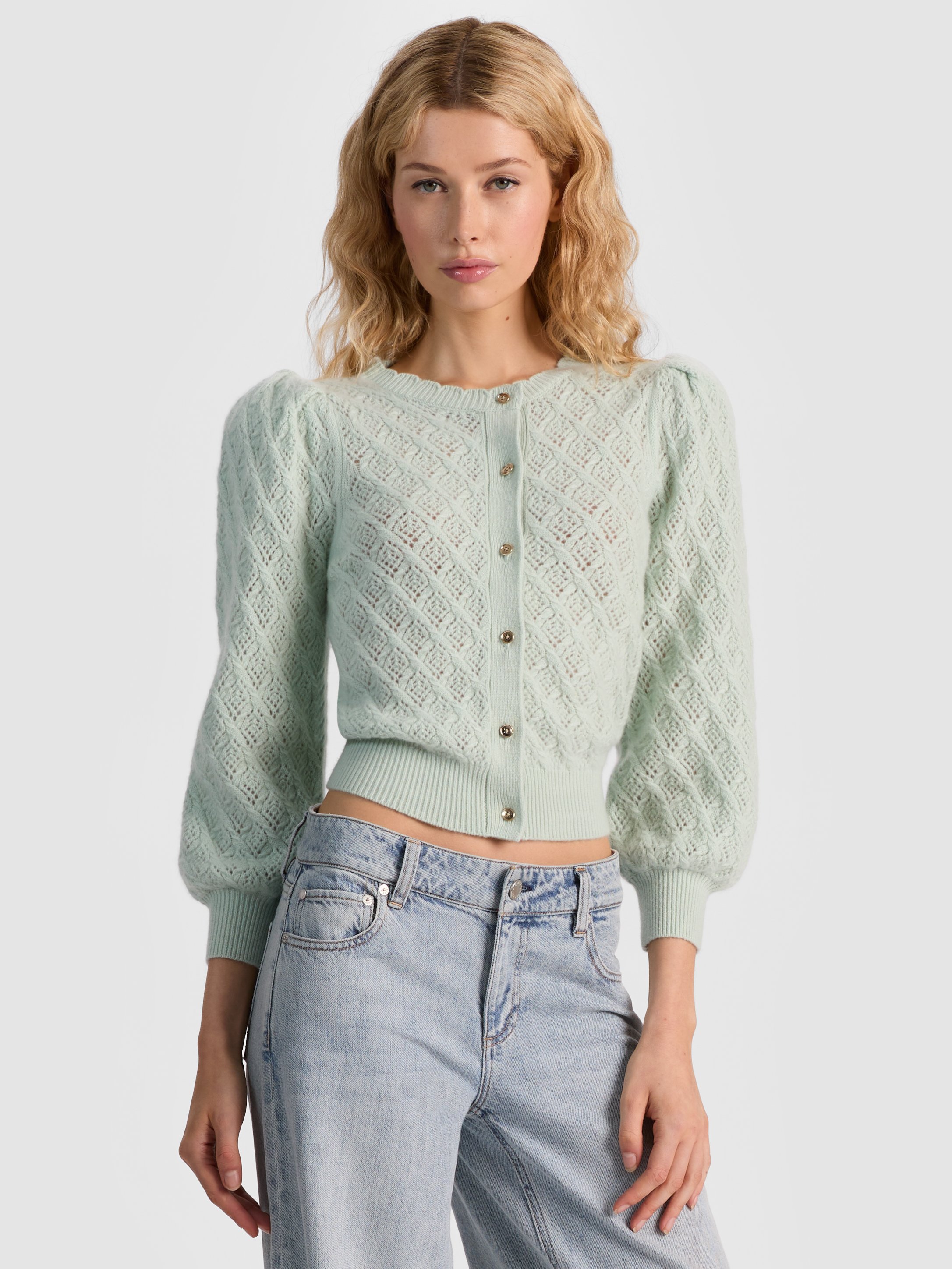 Alice And Olivia Doris Pointelle Cardigan