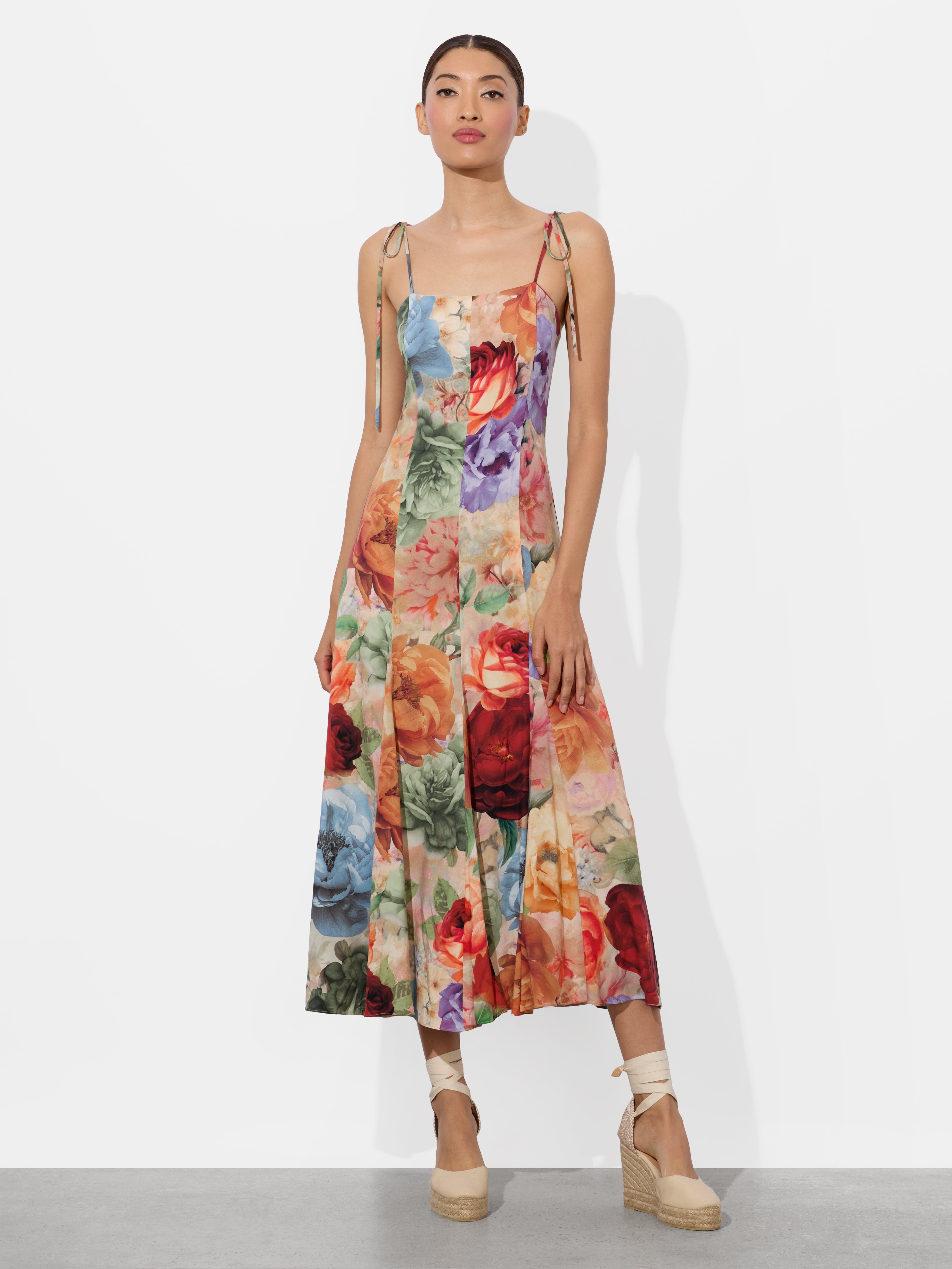 Alice And Olivia Jeanette Midikleid Mit Blumen-print