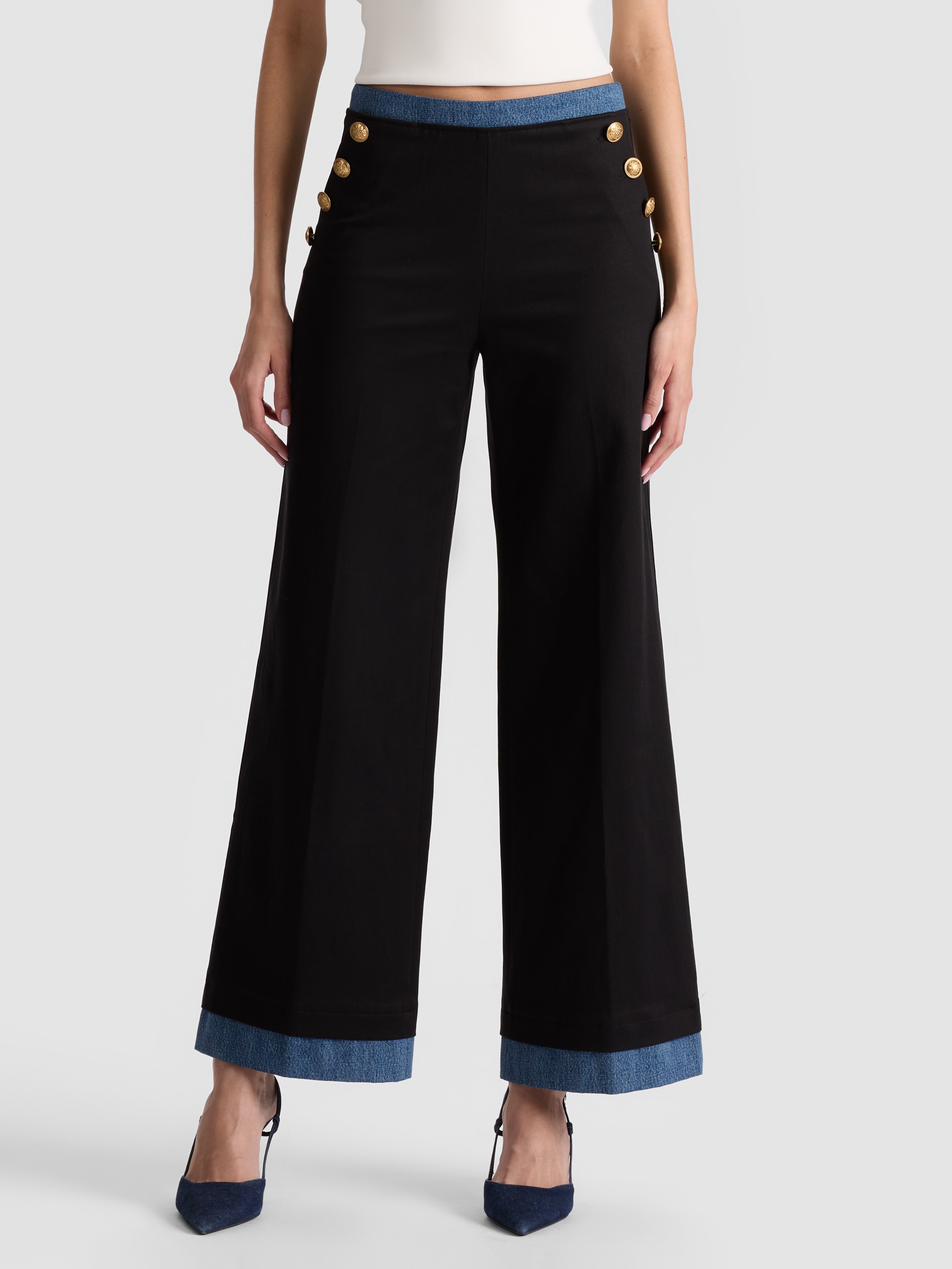 Alice And Olivia Narin Cropped Pant In Multi