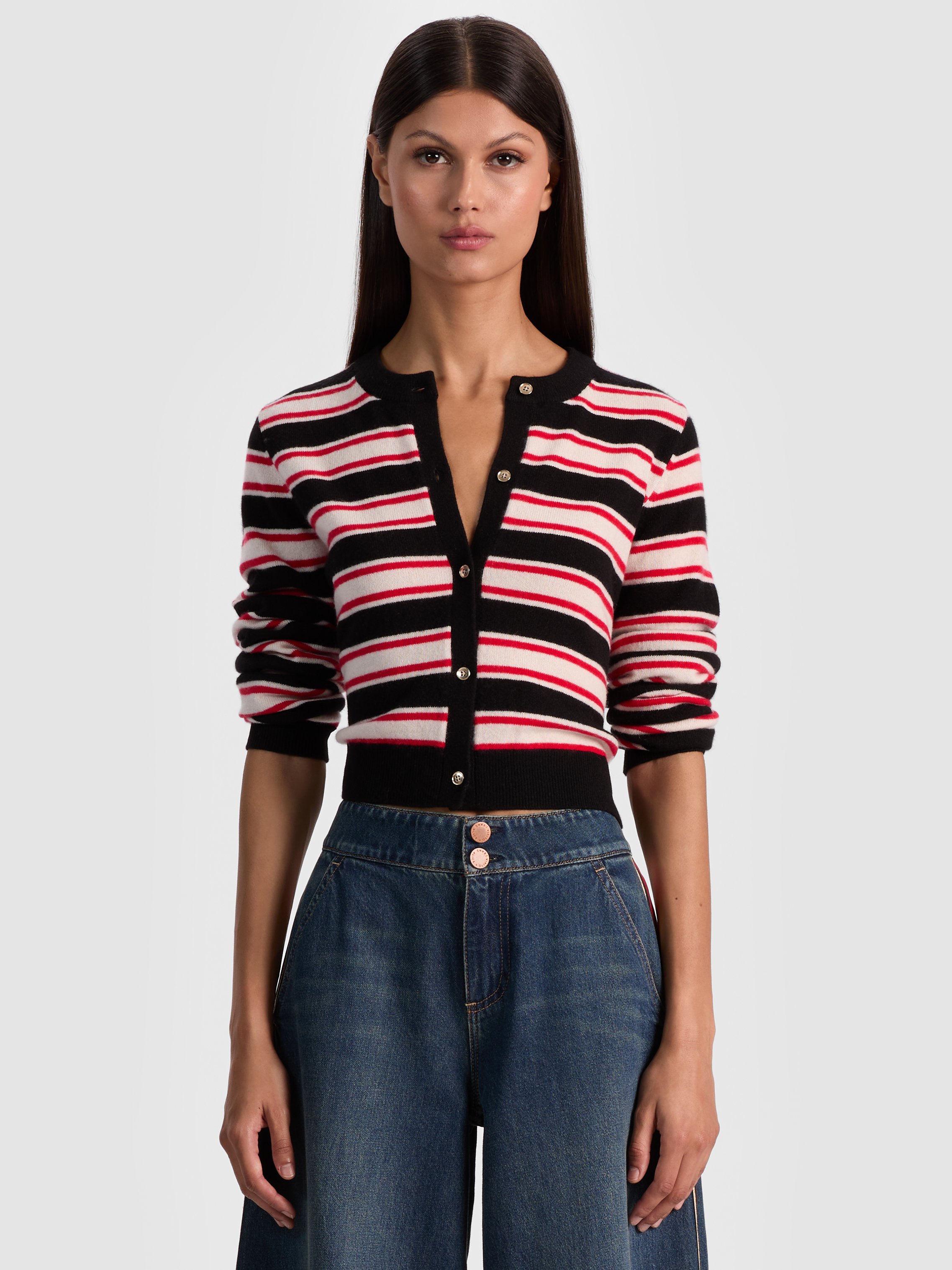 Alice And Olivia Dollie Cashmere Cardigan In Multi