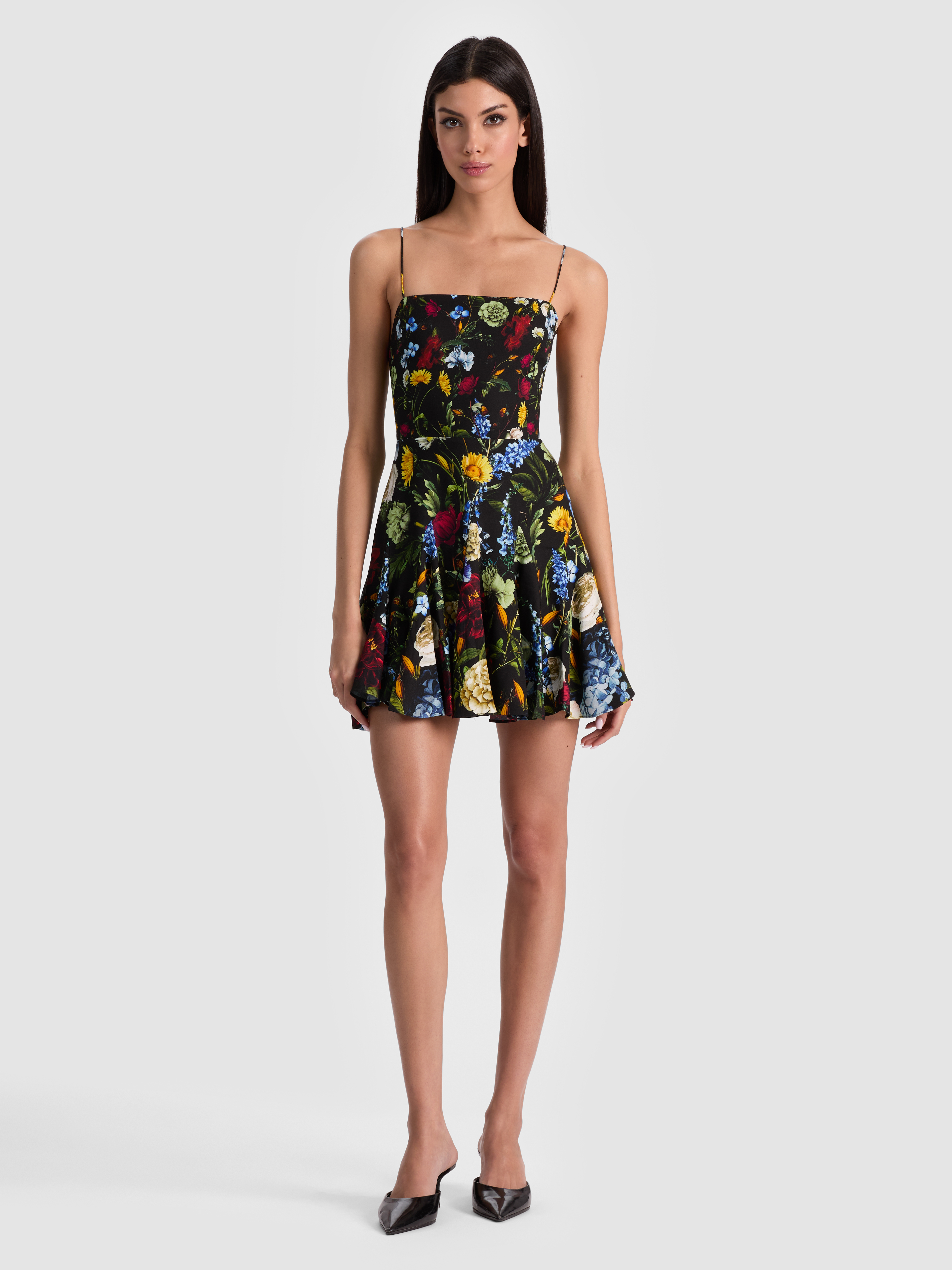 Alice And Olivia Ginny Mini Dress In Multi