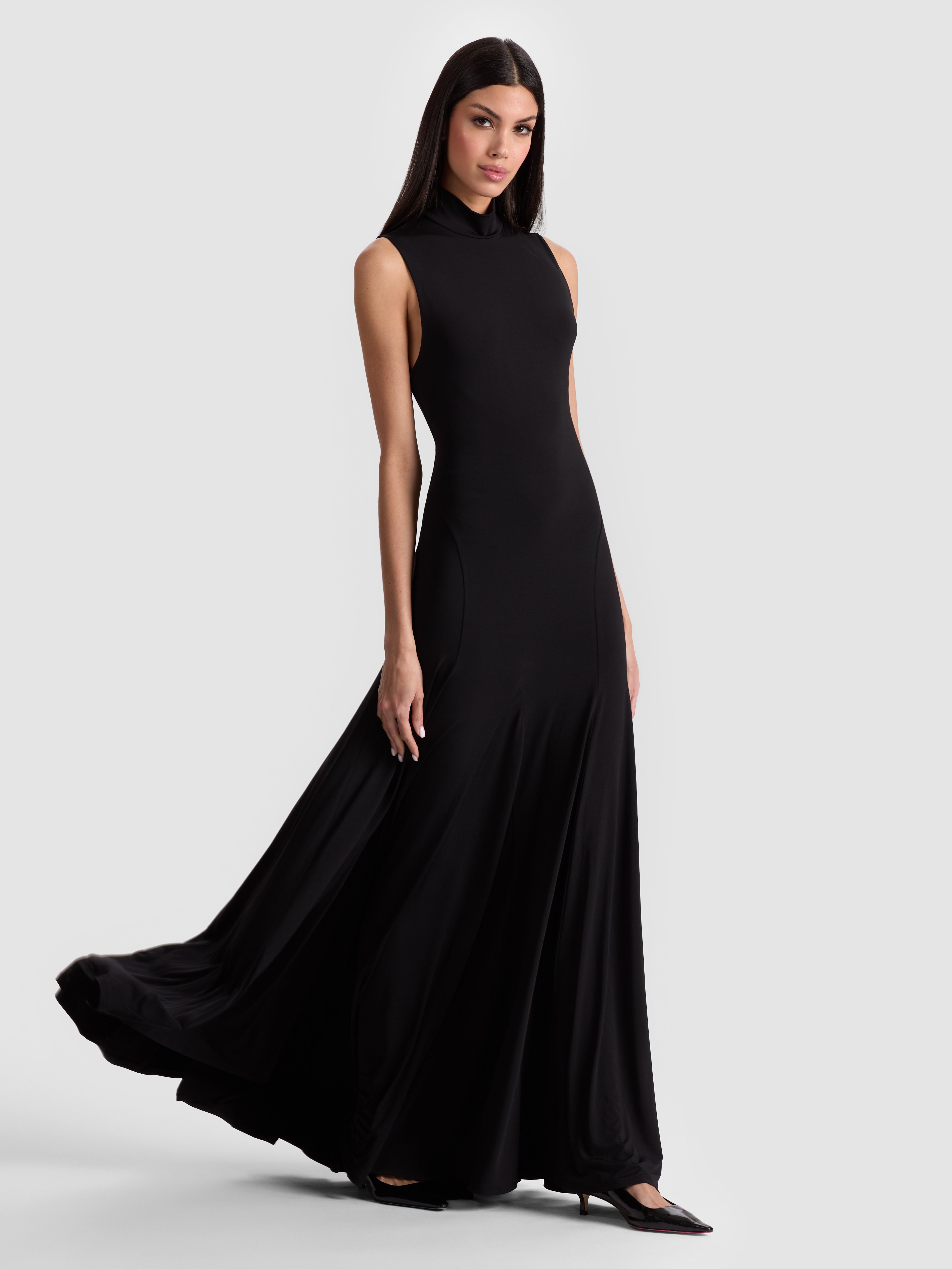 Alice And Olivia Augusta Open Back Maxi Dress In Black