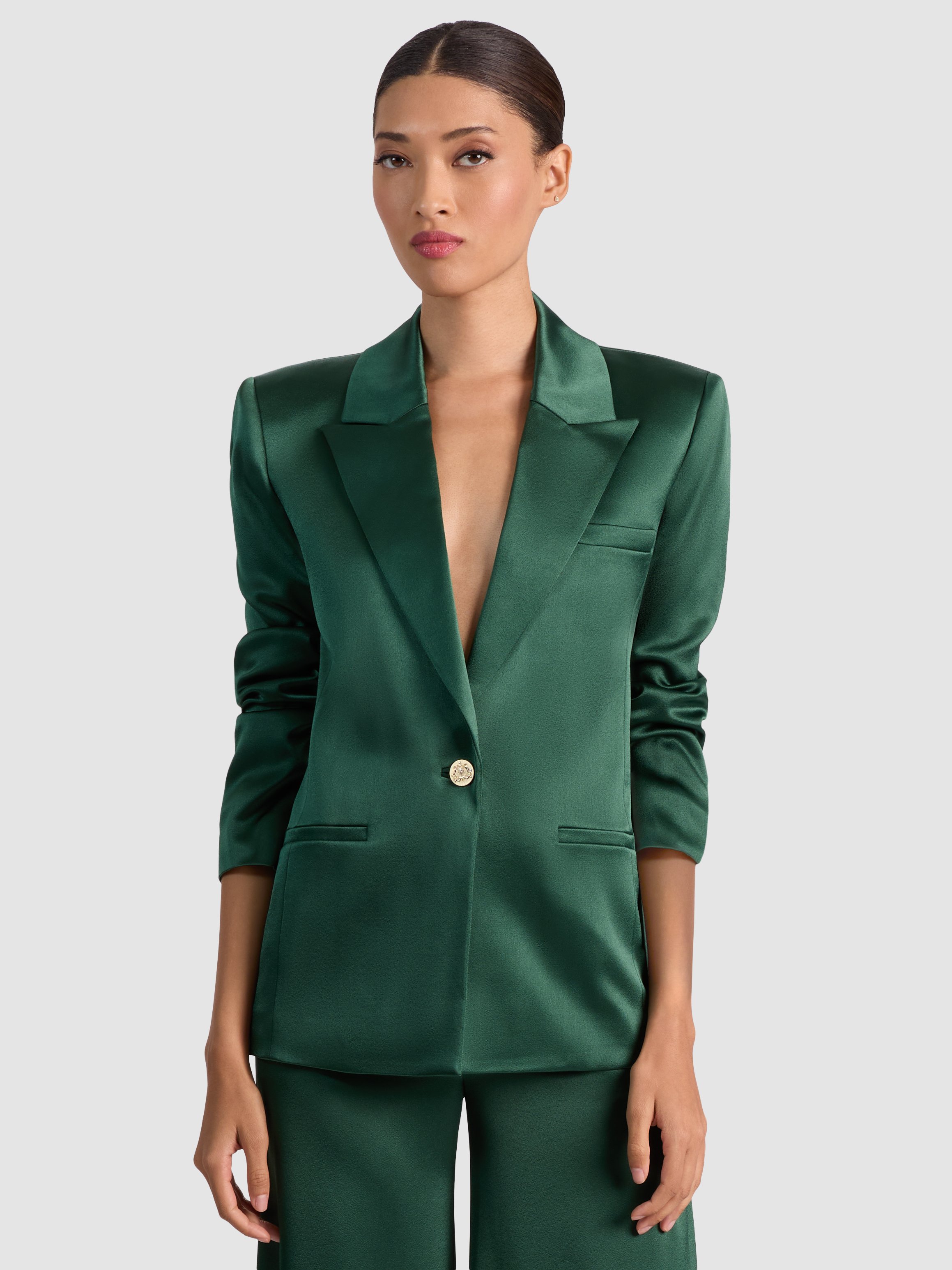 Alice And Olivia Silas Blazer In Green