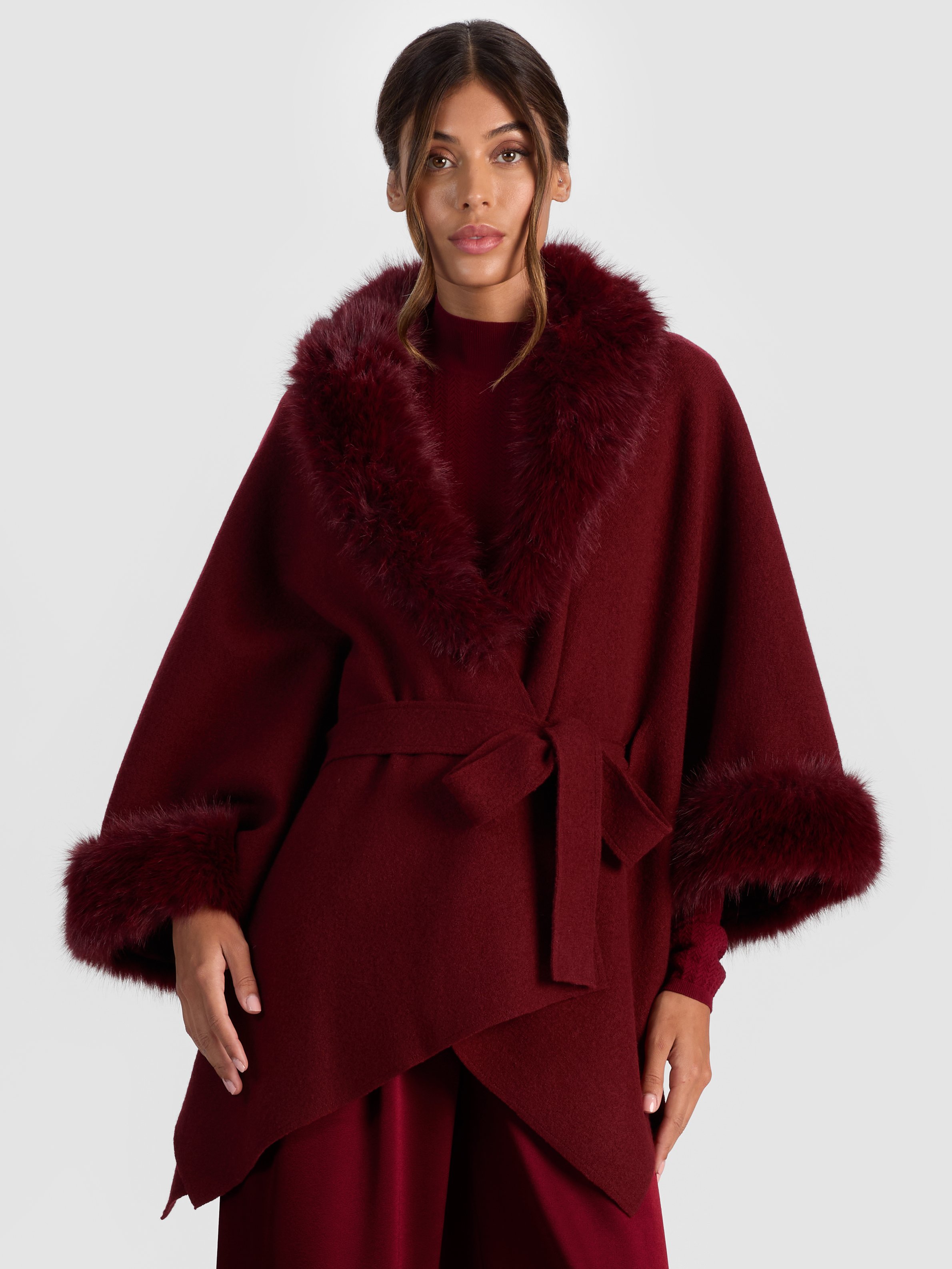 Alice And Olivia Joanne Sweater Coat In Brown