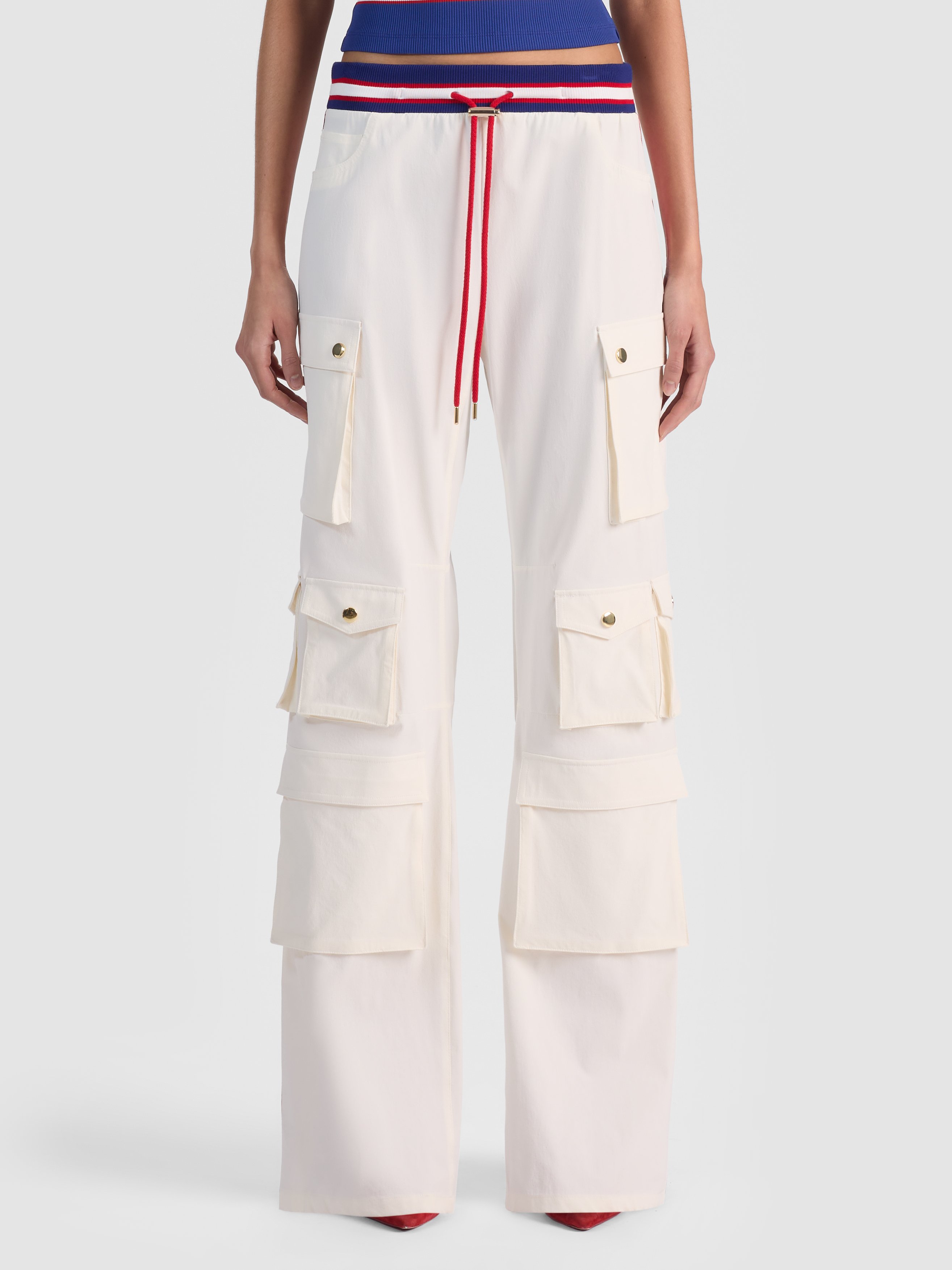Alice And Olivia Olympia Cargo Pant In White