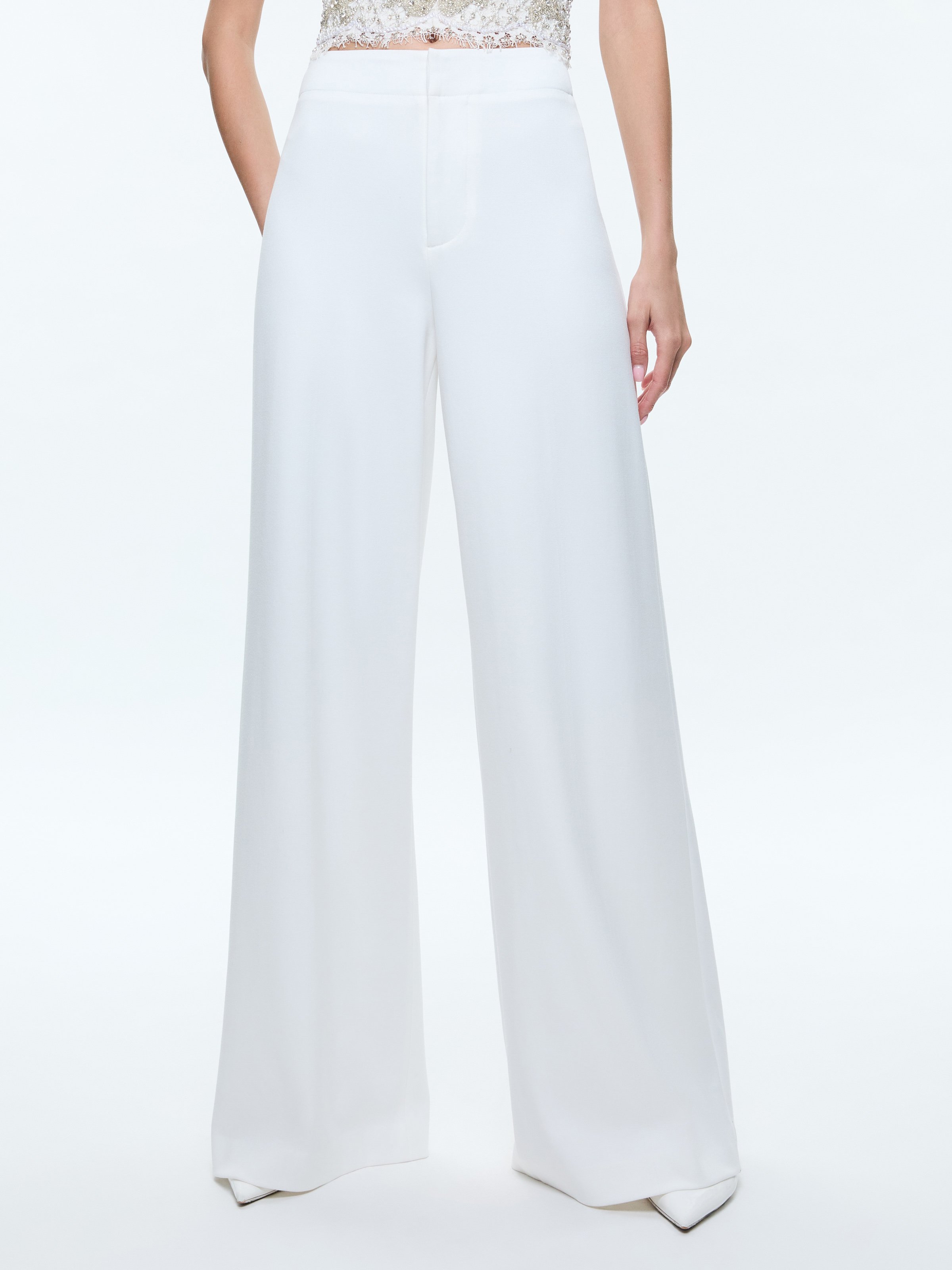 Alice And Olivia Andra Pant In White