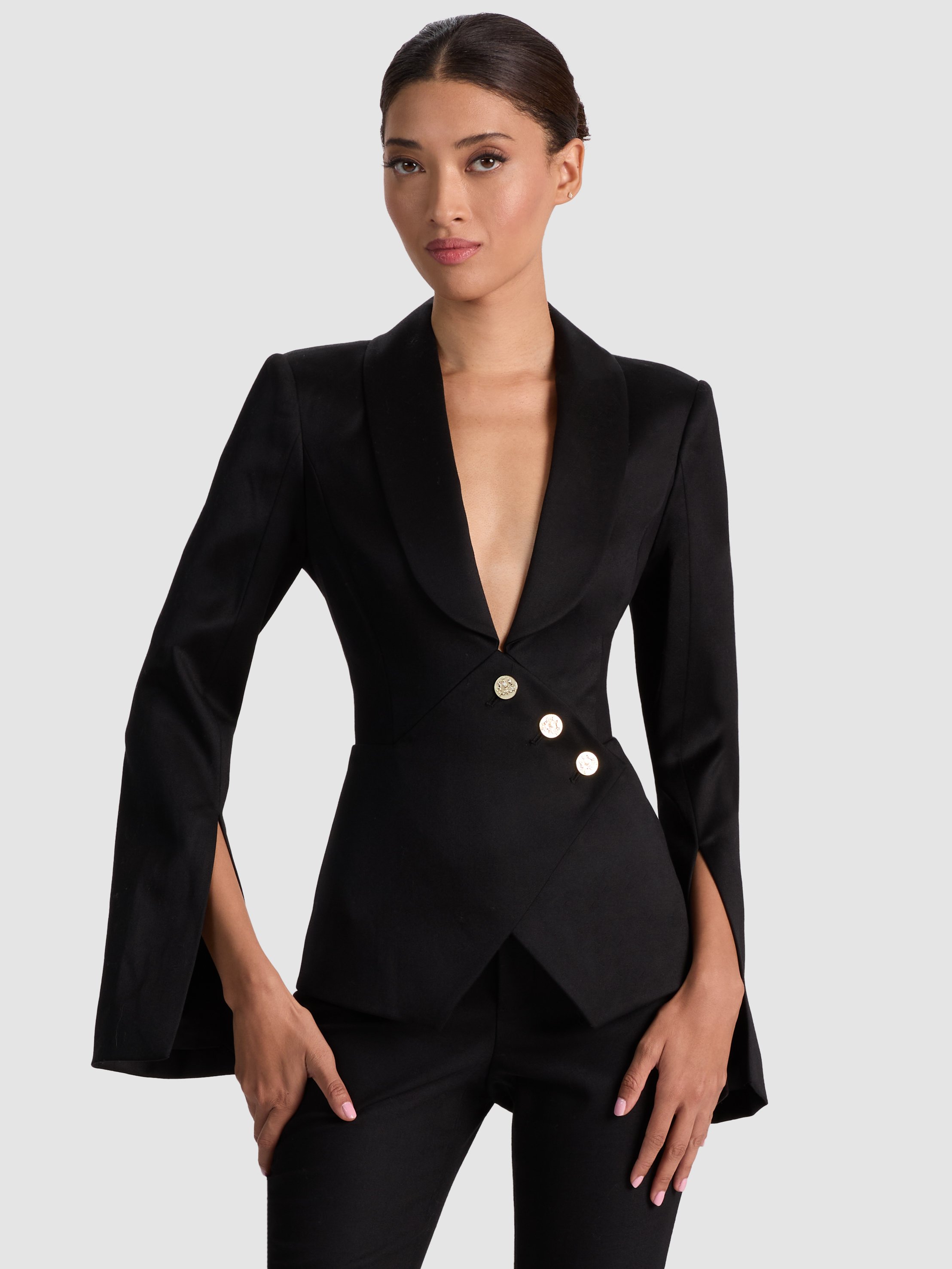 Alice And Olivia The Sculpt Blazer In Black