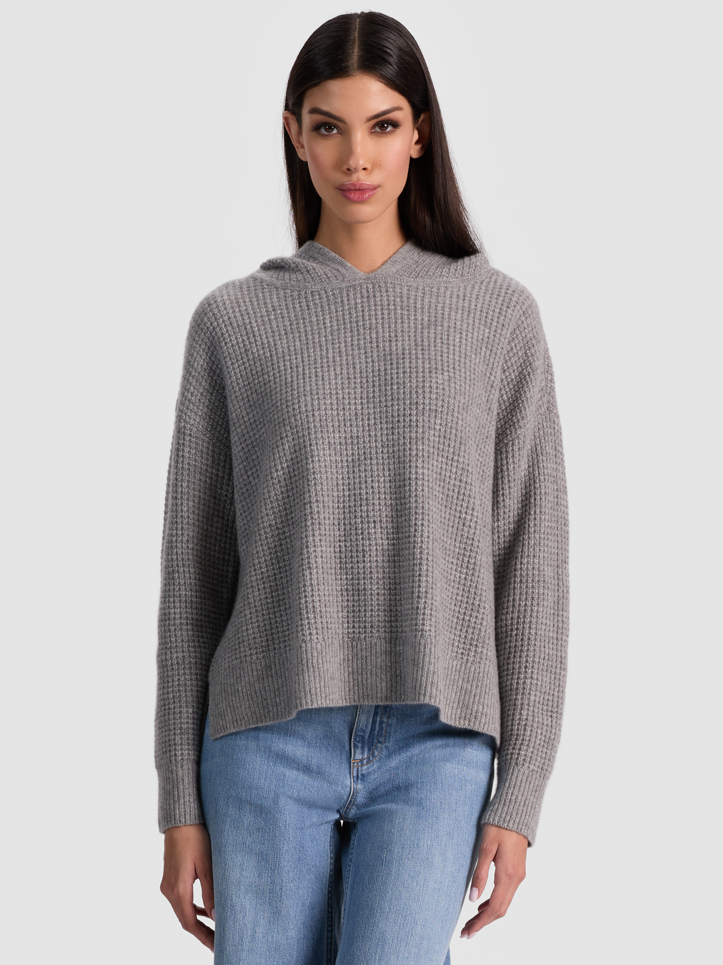 Alice And Olivia Emmanuelle Cashmere Hoodie In Gray