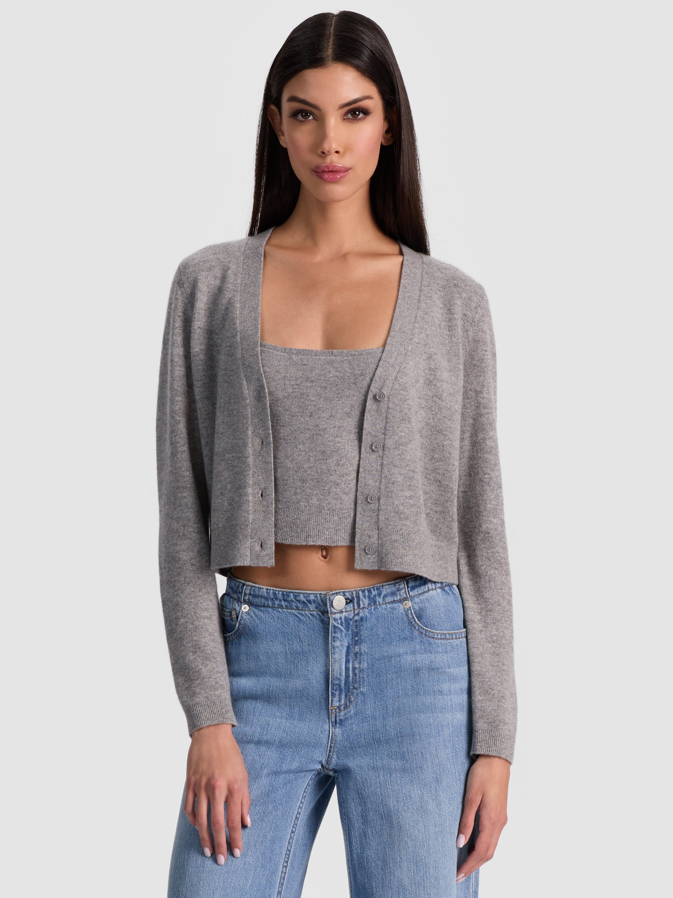 Alice And Olivia Grace Cashmere Cardigan In Black