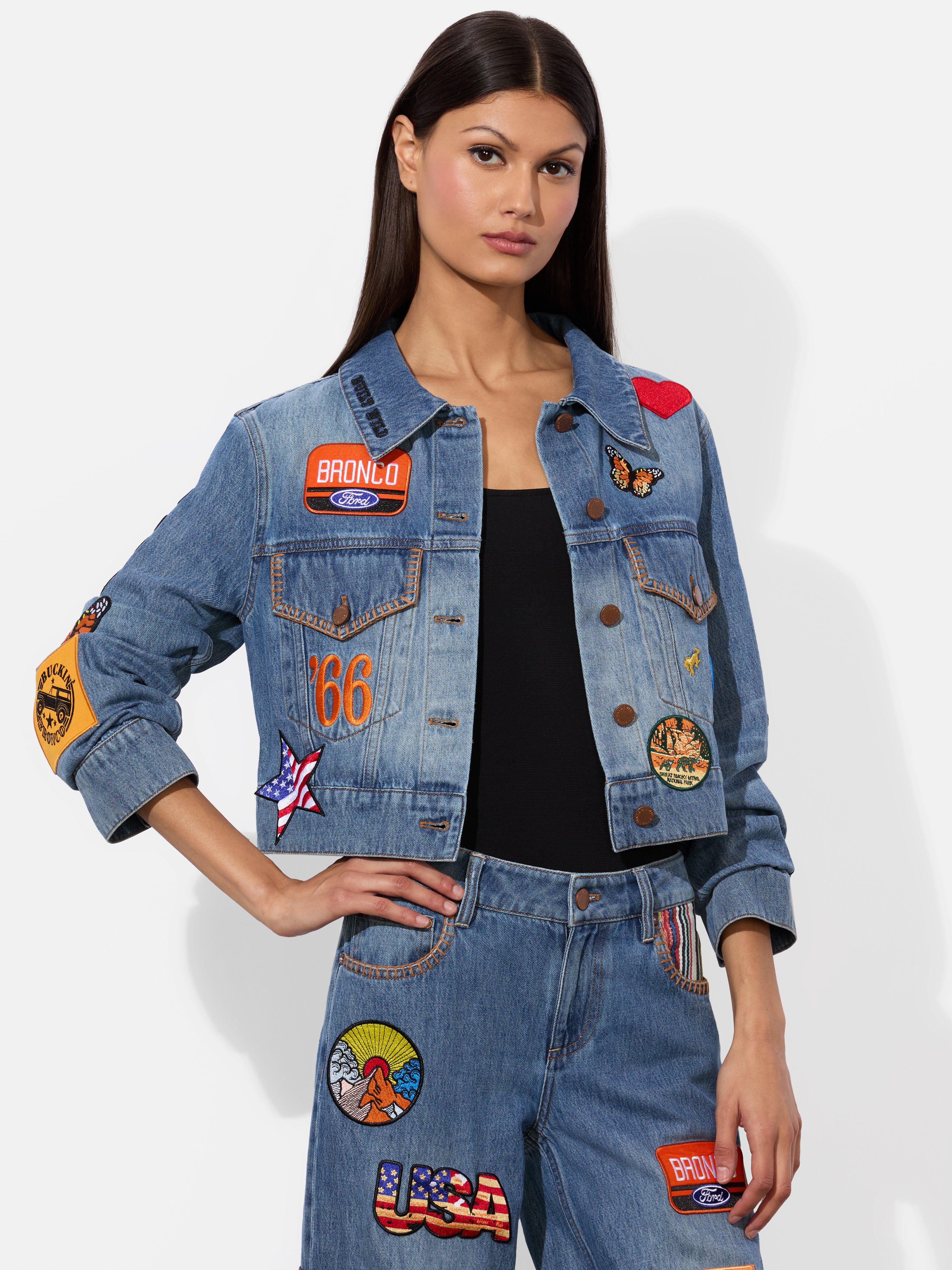 Alice And Olivia A+o X Bronco Denim Jacket