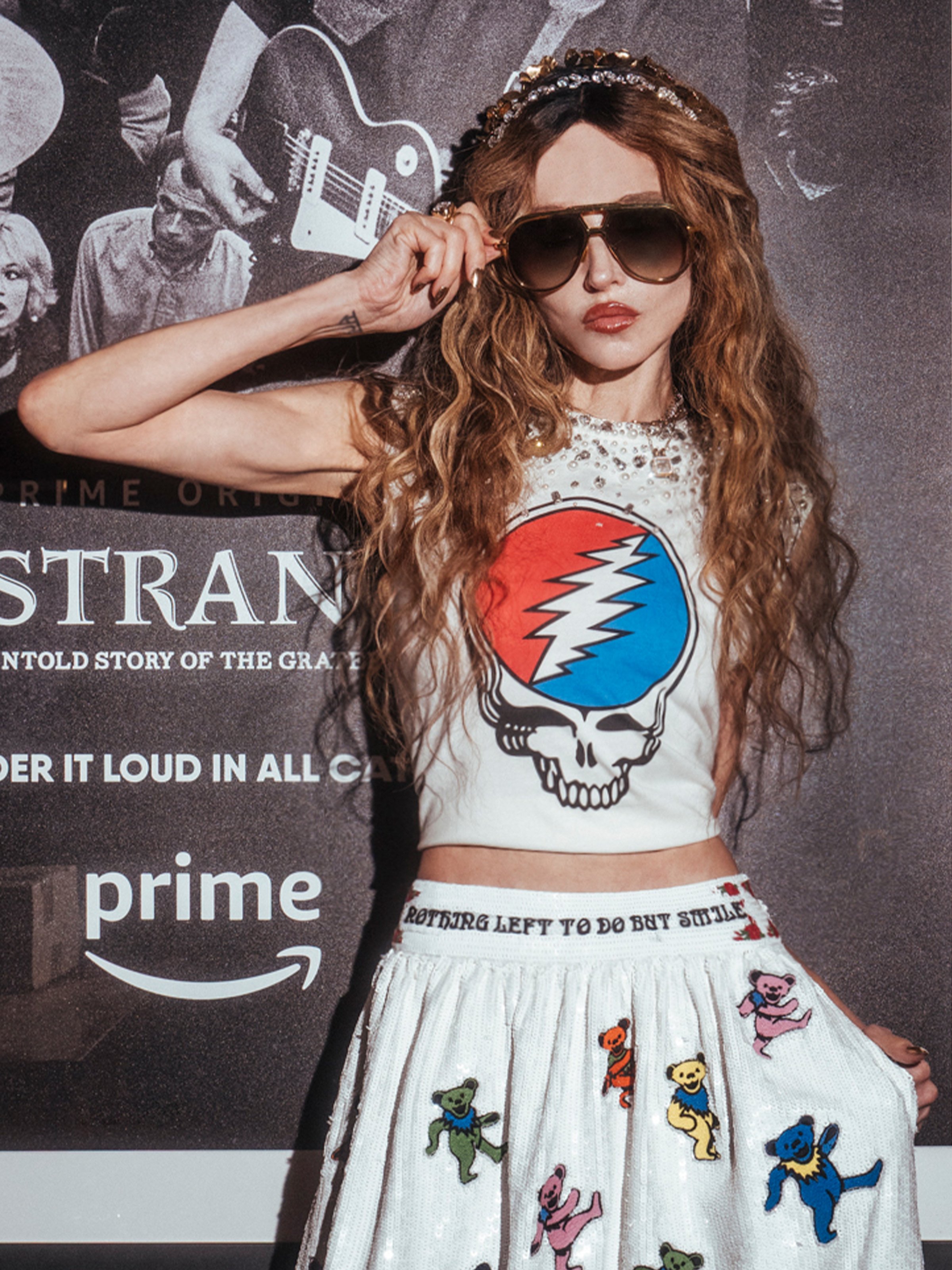 Alice And Olivia A+o X Grateful Dead Micah Muscle Tank In White